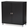 Baxton Studio Marcy Dark Brown Wood Entryway Bags Storage Sideboard Cabinet 120-6469